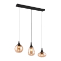 Hanglamp voor keukeneiland met 3 amberglazen lampen Tepuk Aanbieding