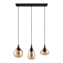 Hanglamp voor keukeneiland met 3 amberglazen lampen Tepuk Catalogus
