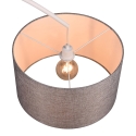 Witte metalen boogstaande lamp met grijze stoffen kap Drask Aanbod