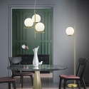 Hanglamp met 3 bolvormige glazen kappen in wit Lumat Verkoop