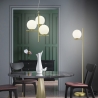 Hanglamp met 3 bolvormige glazen kappen in wit Lumat Verkoop