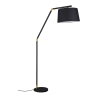 Moderne zwarte en gouden vloerlamp met stoffen lampenkap Kepas Aanbieding