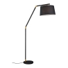 Moderne zwarte en gouden vloerlamp met stoffen lampenkap Kepas Korting