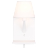 Wandlamp met draadloos opladen USB en stoffen kap Myrik Aanbod