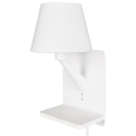 Wandlamp met draadloos opladen USB en stoffen kap Myrik Korting