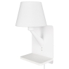 Wandlamp met draadloos opladen USB en stoffen kap Myrik Korting