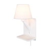 Wandlamp met draadloos opladen USB en stoffen kap Myrik Verkoop