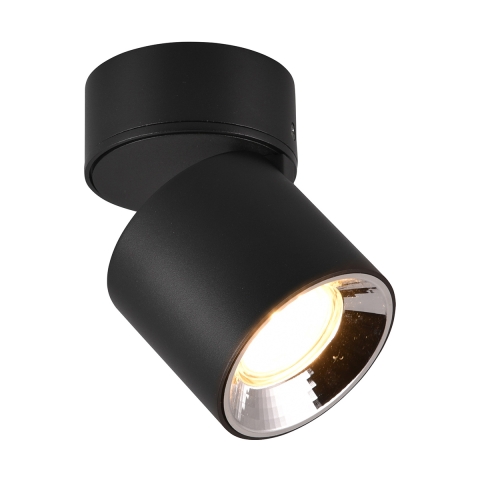 Zwarte LED plafondspot met draaibaar modern design Sirio Aanbieding