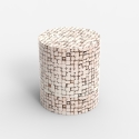 Cilindervormige houten bijzettafel voor moderne woonkamer Hadi Catalogus