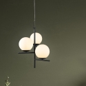 Moderne hanglamp met 3 bolvormige witte glazen lampen Lumoa Verkoop