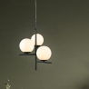 Moderne hanglamp met 3 bolvormige witte glazen lampen Lumoa Verkoop