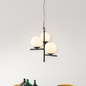 Moderne hanglamp met 3 bolvormige witte glazen lampen Lumoa Kortingen