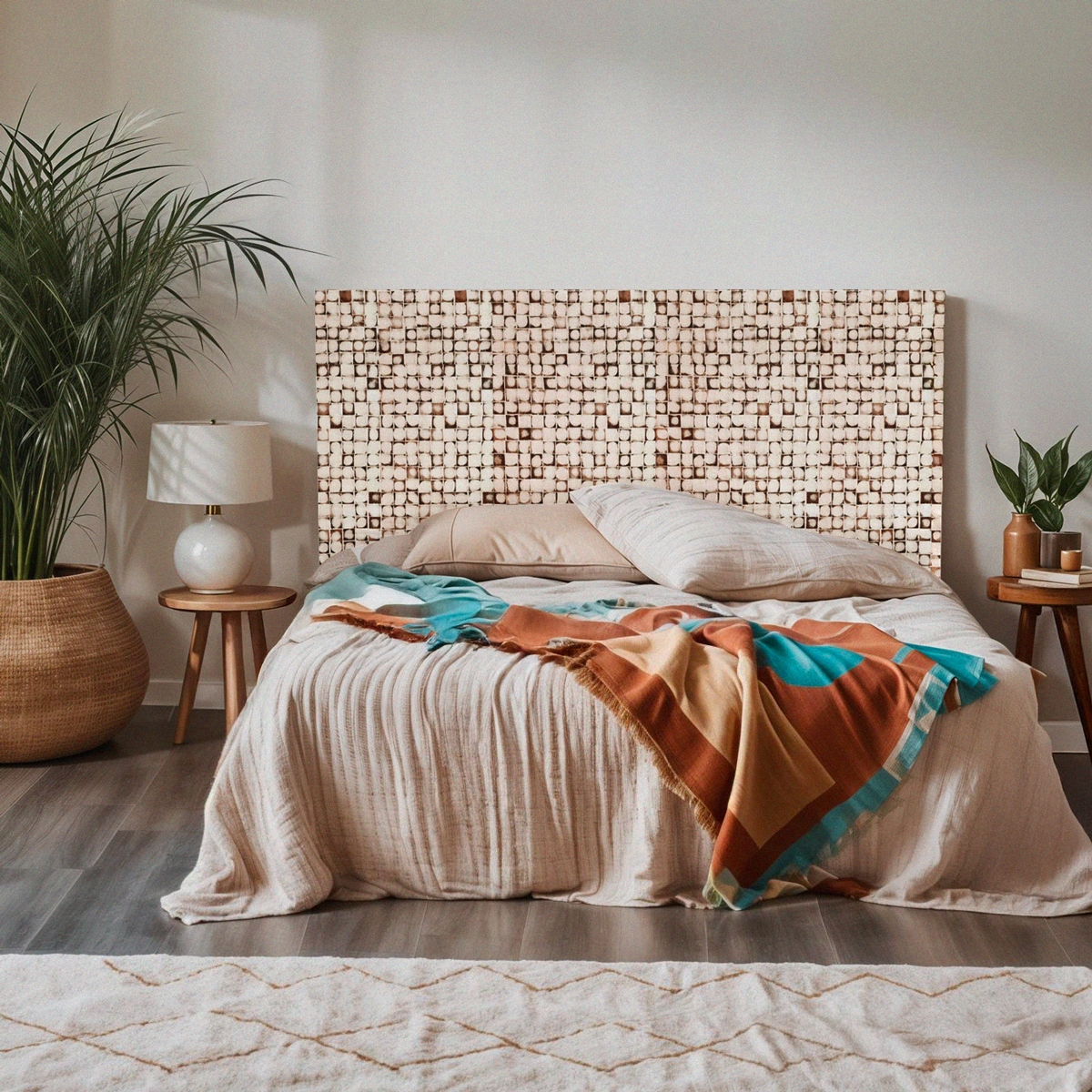 Ingelegd houten hoofdeinde 174x135 cm voor tweepersoonsbed Juno Aanbieding Ingelegd houten hoofdeinde 174x135 cm voor tweepersoonsbed Juno Aanbieding
