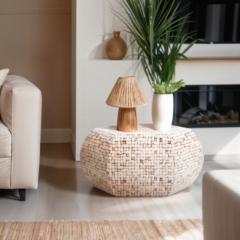 Moderne witte houten salontafel Zena Aanbieding