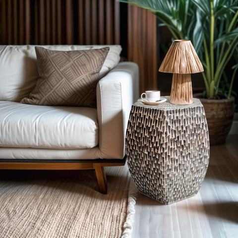 Moderne design zeshoekige tafel met parelmoerinleg Tari Aanbieding