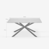 Design tafel met gekruiste poten 160x90 cm in hout en metaal Shaila Kosten