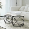 Set van 2 modern design salontafels met metalen onderstel Aragonite Aanbod