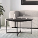 Ronde salontafel 80 cm met marmerlook blad Granato Korting