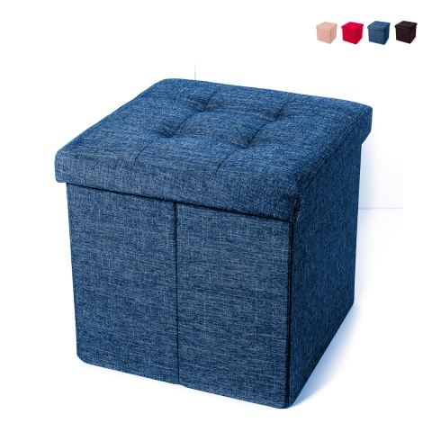 Vierkante stoffen poef met opbergfunctie 34x34 cm Liberty Aanbieding