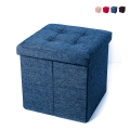 Vierkante stoffen poef met opbergfunctie 34x34 cm Liberty Aanbieding