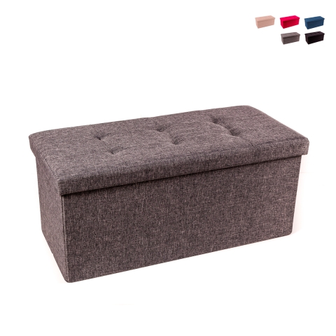 Rechthoekige stoffen poef 76x34 cm met opbergfunctie Nilo Aanbieding