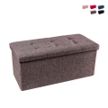 Rechthoekige stoffen poef 76x34 cm met opbergfunctie Nilo Aanbieding