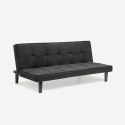 Stoffen design 2-zits slaapbank Giada Dark Voorraad