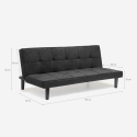 Stoffen design 2-zits slaapbank Giada Dark Karakteristieken