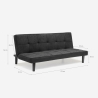 Stoffen design 2-zits slaapbank Giada Dark Karakteristieken