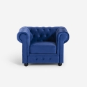 Fauteuil voor de woonkamer in klassieke stijl Chesterfield in fluweel Coventry Model