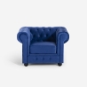 Fauteuil voor de woonkamer in klassieke stijl Chesterfield in fluweel Coventry Model