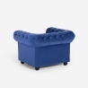 Fauteuil voor de woonkamer in klassieke stijl Chesterfield in fluweel Coventry Afmetingen