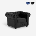 Fauteuil voor de woonkamer in klassieke stijl Chesterfield in fluweel Coventry Aanbieding