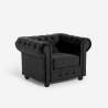 Fauteuil voor de woonkamer in klassieke stijl Chesterfield in fluweel Coventry Korting