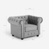 Fauteuil voor de woonkamer in klassieke stijl Chesterfield in fluweel Coventry Kosten