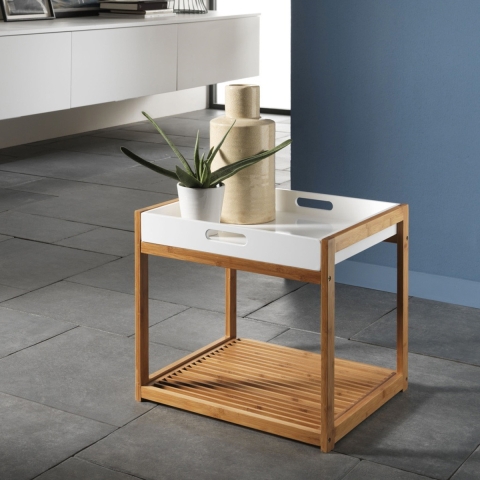 Bamboehouten salontafel met afneembaar blad George Aanbieding