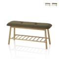 Bamboe en stof Flip halbank met schoenenrek Aanbieding