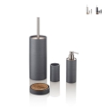 Badkameraccessoireset in witte of grijze hars en bamboe Gaeta Aanbieding