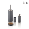Badkameraccessoireset in witte of grijze hars en bamboe Gaeta Aanbieding
