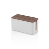 Kabelorganizer van ABS met deksel in houteffect Earl Voorraad