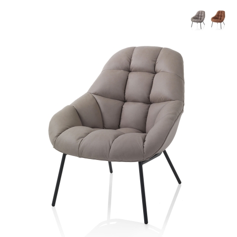 Moderne design fauteuil in kunstleer Carla Aanbieding