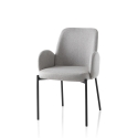 2 x moderne gestoffeerde eetkamerstoelen met armleuningen Antea Korting