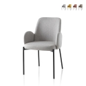2 x moderne gestoffeerde eetkamerstoelen met armleuningen Antea Aanbieding