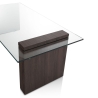 Salontafel in gebogen glas en hout 110x55x42 cm Feng S Verkoop