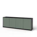 Buffetkast keuken 4 deurtjes met ribbelglas 238x50x83cm Budapest BF Model