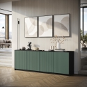 Buffetkast keuken 4 deurtjes met ribbelglas 238x50x83cm Budapest BF Verkoop