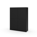 Modern verrijdbaar hoog dressoir met geribbelde deuren Budapest Model