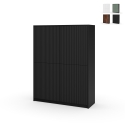 Modern verrijdbaar hoog dressoir met geribbelde deuren Budapest Aanbieding