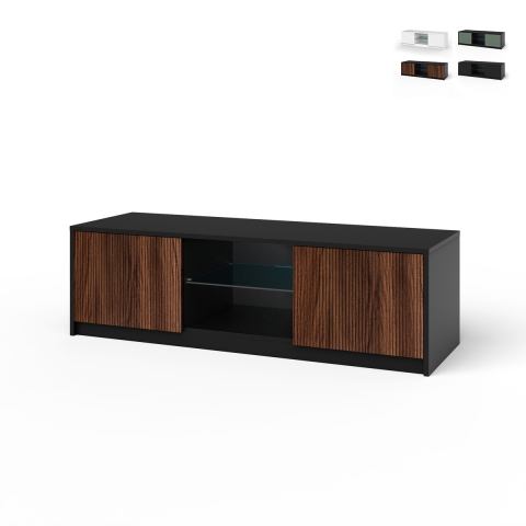 Moderne TV-meubel met geribbelde deuren 150x50x45 cm Budapest Aanbieding