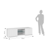 Moderne TV-meubel met geribbelde deuren 150x50x45 cm Budapest 